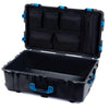 Pelican 1650 Case, Black with Blue Handles & Push-Button Latches Mesh Lid Organizer Only ColorCase 016500-0100-110-121