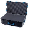 Pelican 1650 Case, Black with Blue Handles & Latches Pick & Pluck Foam with Convoluted Lid Foam ColorCase 016500-0001-110-120