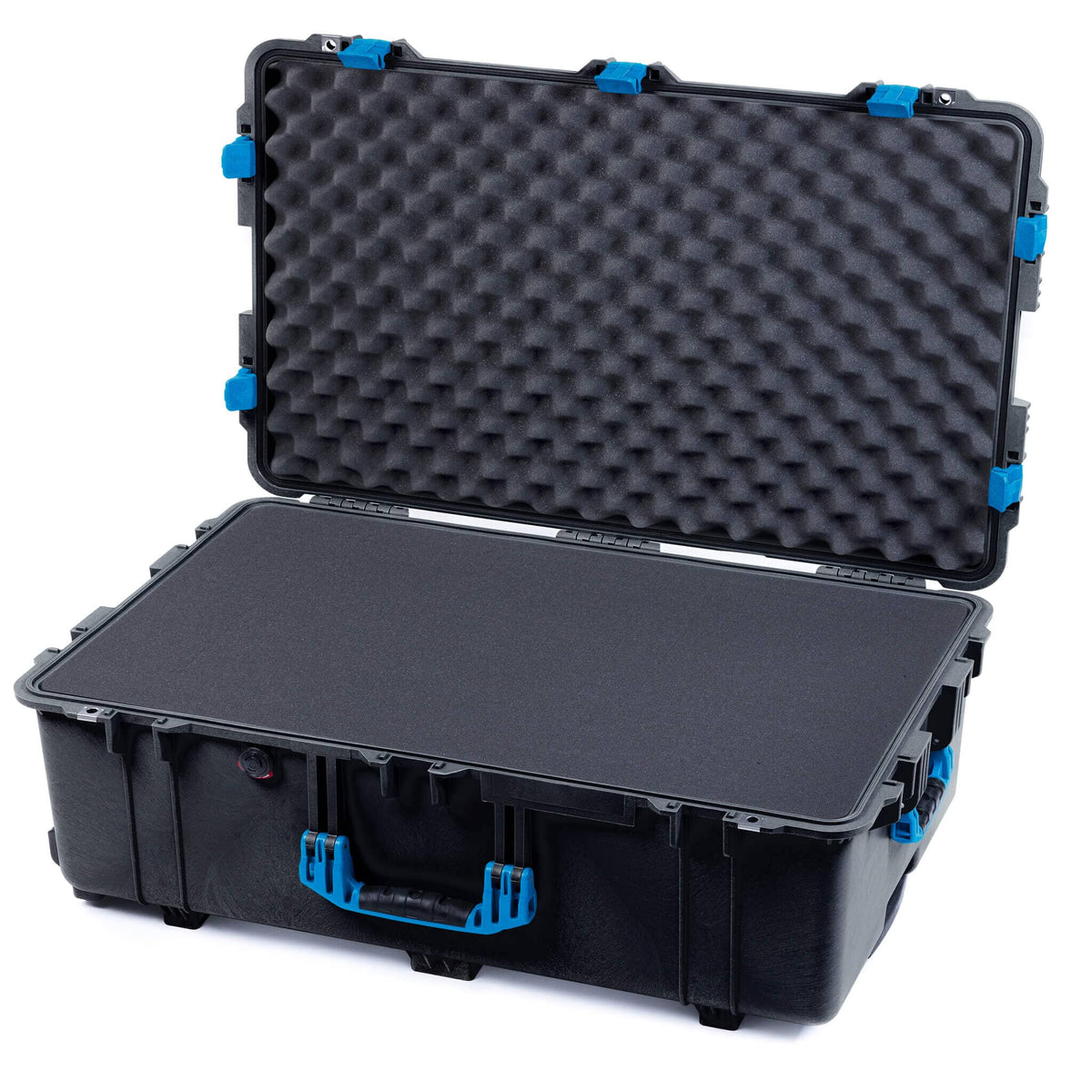Pelican 1650 Case, Black with Blue Handles &amp; Latches Pick &amp; Pluck Foam with Convoluted Lid Foam ColorCase 016500-0001-110-120