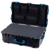 Pelican 1650 Case, Black with Blue Handles & Latches Pick & Pluck Foam with Mesh Lid Organizer ColorCase 016500-0101-110-120