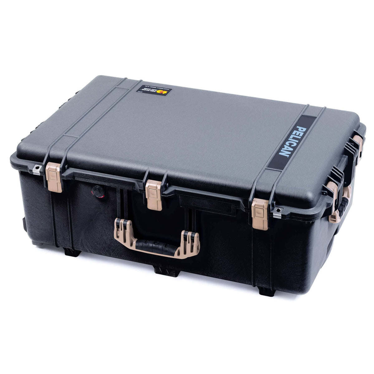 Pelican 1650 Case, Black with Desert Tan Handles &amp; Push-Button Latches ColorCase 