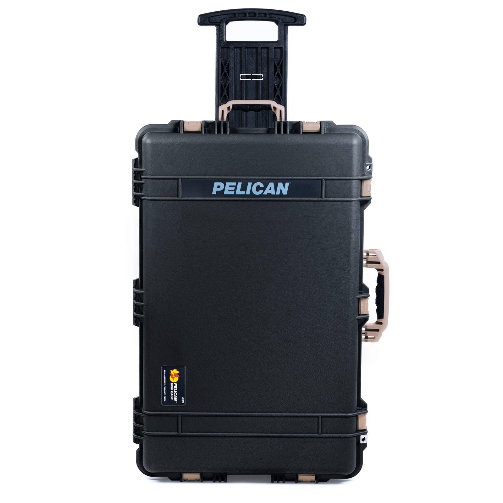 Pelican 1650 Case, Black with Desert Tan Handles & Push-Button Latches ColorCase 