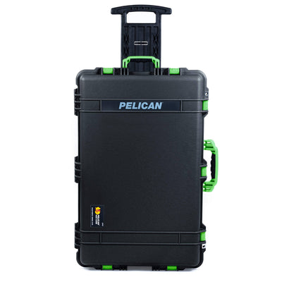 Pelican 1650 Case, Black with Lime Green Handles & Push-Button Latches ColorCase