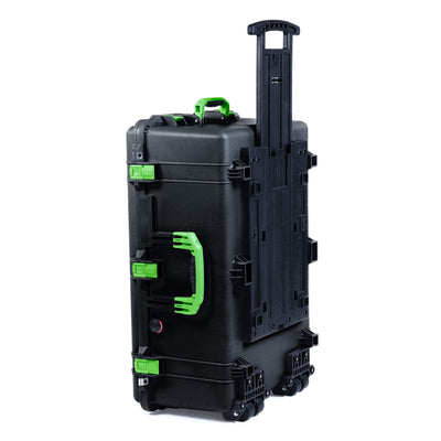 Pelican 1650 Case, Black with Lime Green Handles & Push-Button Latches ColorCase