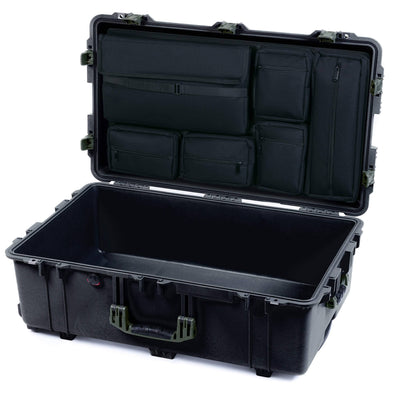 Pelican 1650 Case, Black with OD Green Handles & Push-Button Latches Laptop Computer Lid Pouch Only ColorCase 016500-0200-110-131