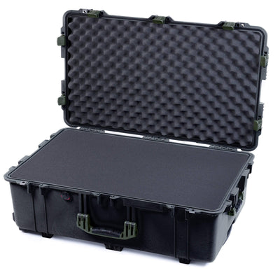 Pelican 1650 Case, Black with OD Green Handles & Latches Pick & Pluck Foam with Convoluted Lid Foam ColorCase 016500-0001-110-130