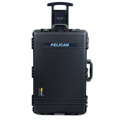 Pelican 1650 Case, Black with OD Green Handles & Push-Button Latches ColorCase