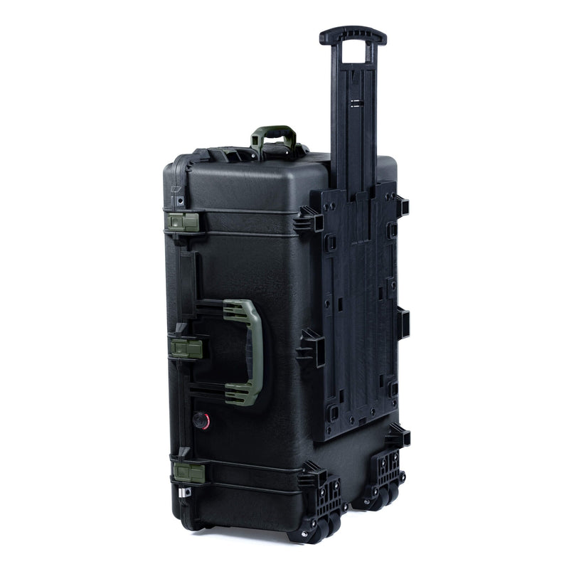 Pelican 1650 Case, Black with OD Green Handles & Push-Button Latches ColorCase 