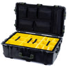 Pelican 1650 Case, Black with OD Green Handles & Latches Yellow Padded Microfiber Dividers with Mesh Lid Organizer ColorCase 016500-0110-110-130