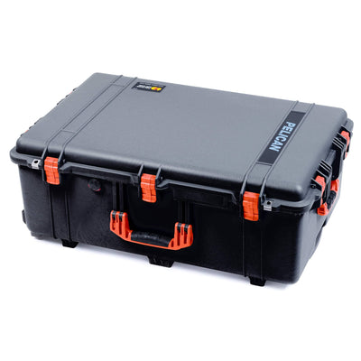 Pelican 1650 Case, Black with Orange Handles & Latches ColorCase