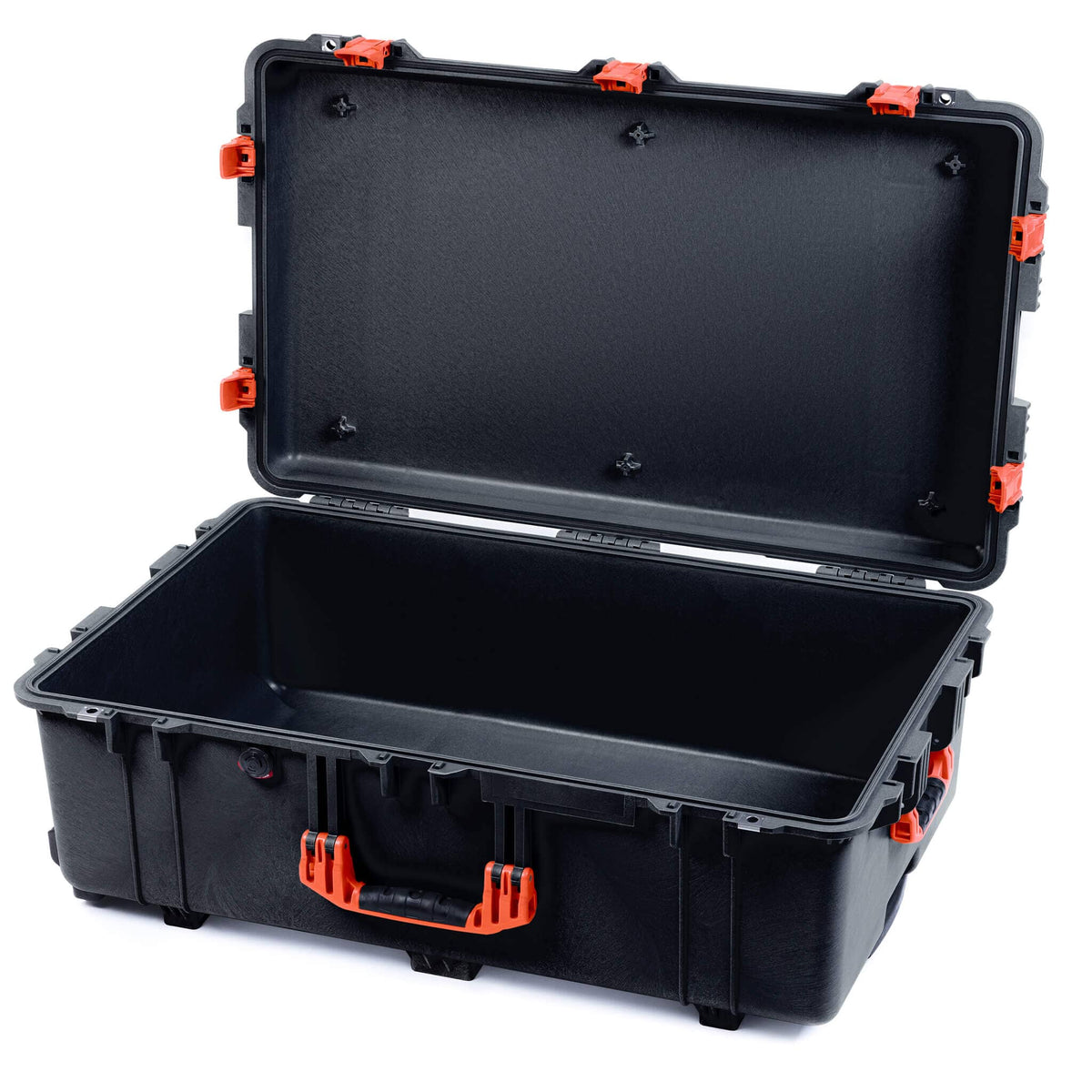 Pelican 1650 Case, Black with Orange Handles &amp; Push-Button Latches None (Case Only) ColorCase 016500-0000-110-151