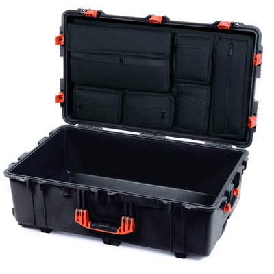 Pelican 1650 Case, Black with Orange Handles & Push-Button Latches Laptop Computer Lid Pouch Only ColorCase 016500-0200-110-151