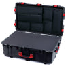 Pelican 1650 Case, Black with Red Handles & Latches Pick & Pluck Foam with Laptop Computer Lid Pouch ColorCase 016500-0201-110-320