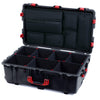 Pelican 1650 Case, Black with Red Handles & Push-Button Latches TrekPak Divider System with Laptop Computer Pouch ColorCase 016500-0220-110-321