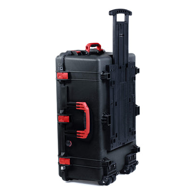 Pelican 1650 Case, Black with Red Handles & Push-Button Latches ColorCase