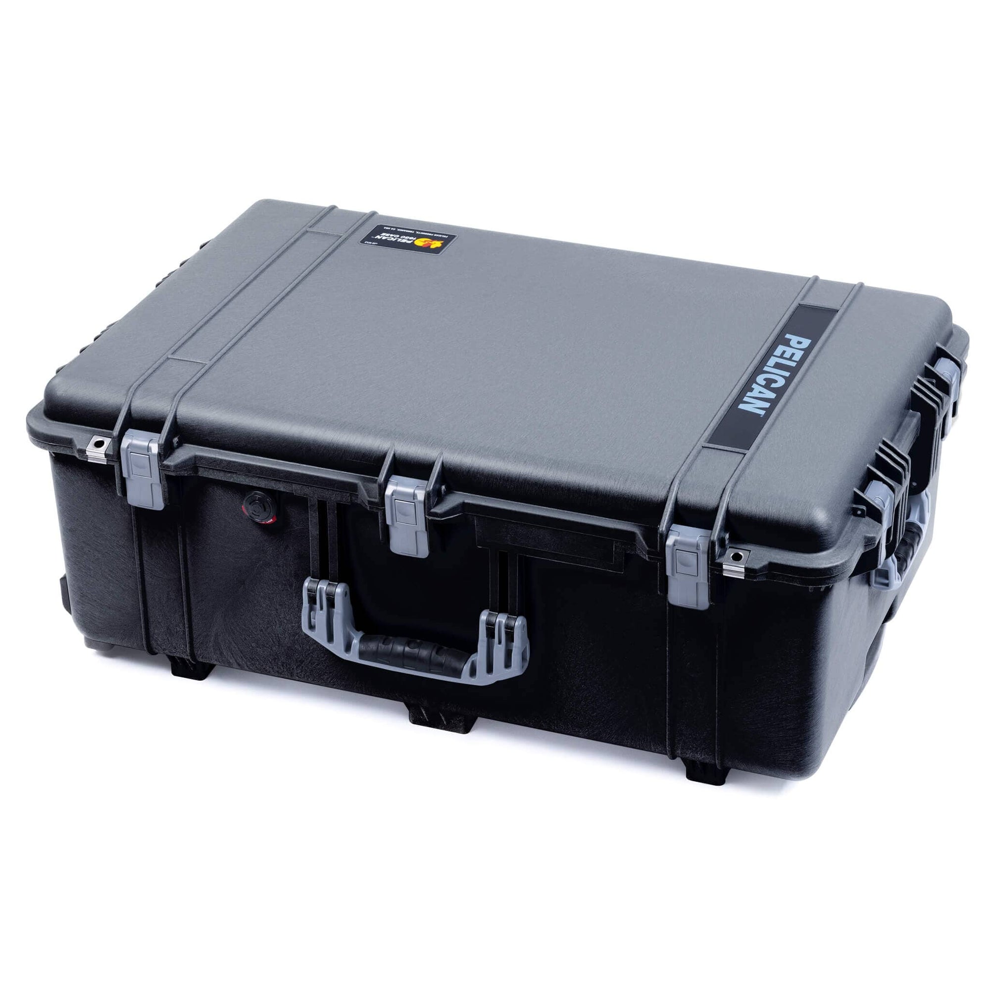 Pelican 1650 Case, Black with Silver Handles & Push-Button Latches ColorCase 