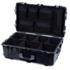 Pelican 1650 Case, Black with Silver Handles & Latches TrekPak Divider System with Mesh Lid Organizer ColorCase 016500-0120-110-180