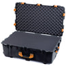 Pelican 1650 Case, Black with Yellow Handles & Push-Button Latches Pick & Pluck Foam with Convoluted Lid Foam ColorCase 016500-0001-110-241