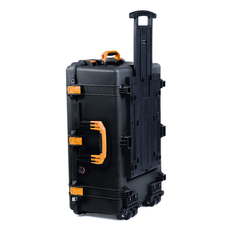 Pelican 1650 Case, Black with Yellow Handles & Push-Button Latches ColorCase 