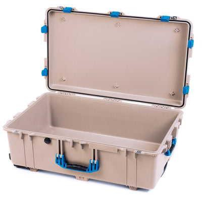 Pelican 1650 Case, Desert Tan with Blue Handles & Latches None (Case Only) ColorCase 016500-0000-310-120