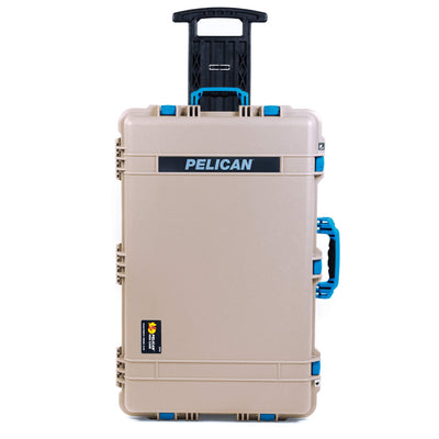 Pelican 1650 Case, Desert Tan with Blue Handles & Latches ColorCase