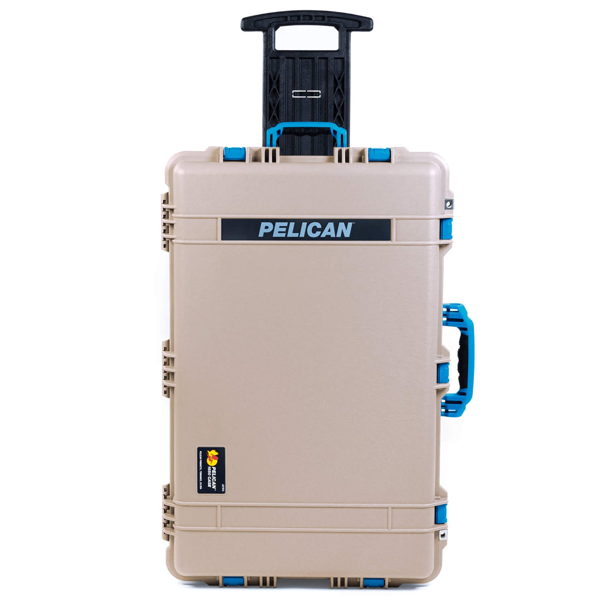 Pelican 1650 Case, Desert Tan with Blue Handles &amp; Push-Button Latches ColorCase 