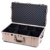 Pelican 1650 Case, Desert Tan TrekPak Divider System with Convoluted Lid Foam ColorCase 016500-0020-310-310