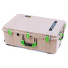 Pelican 1650 Case, Desert Tan with Lime Green Handles & Push-Button Latches ColorCase