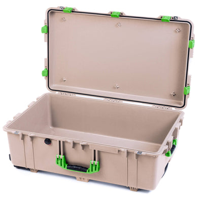 Pelican 1650 Case, Desert Tan with Lime Green Handles & Latches None (Case Only) ColorCase 016500-0000-310-300