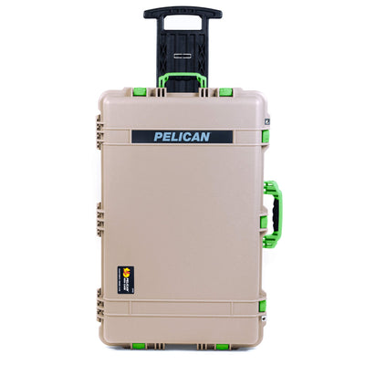 Pelican 1650 Case, Desert Tan with Lime Green Handles & Latches ColorCase