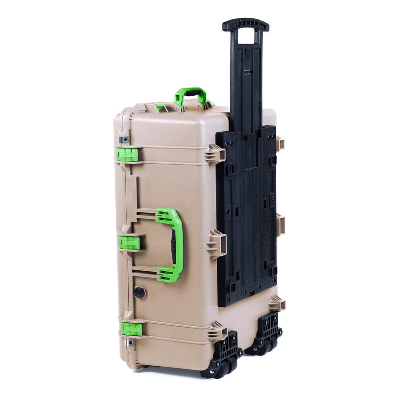 Pelican 1650 Case, Desert Tan with Lime Green Handles & Latches ColorCase 
