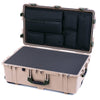 Pelican 1650 Case, Desert Tan with OD Green Handles & Push-Button Latches Pick & Pluck Foam with Laptop Computer Lid Pouch ColorCase 016500-0201-310-131