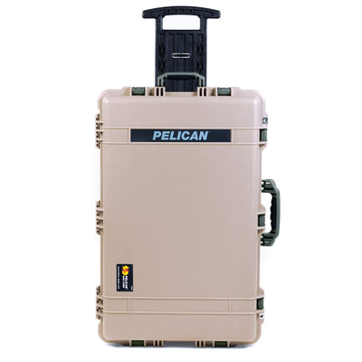 Pelican 1650 Case, Desert Tan with OD Green Handles & Push-Button Latches ColorCase