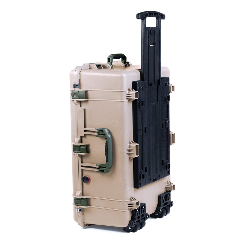 Pelican 1650 Case, Desert Tan with OD Green Handles & Push-Button Latches ColorCase 