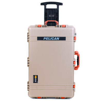 Pelican 1650 Case, Desert Tan with Orange Handles & Latches ColorCase