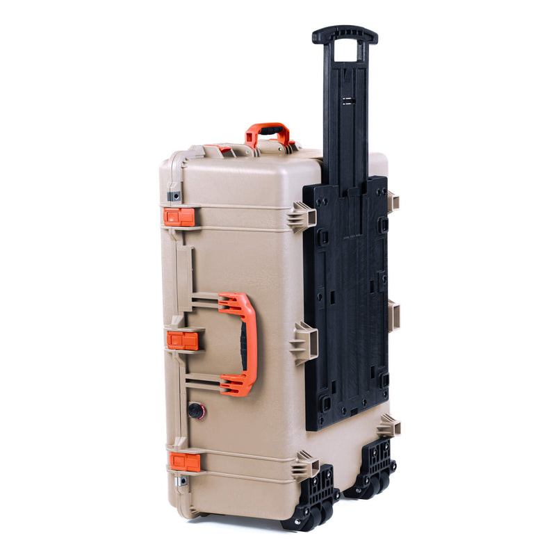 Pelican 1650 Case, Desert Tan with Orange Handles & Push-Button Latches ColorCase 