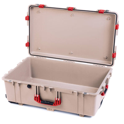 Pelican 1650 Case, Desert Tan with Red Handles & Latches None (Case Only) ColorCase 016500-0000-310-320