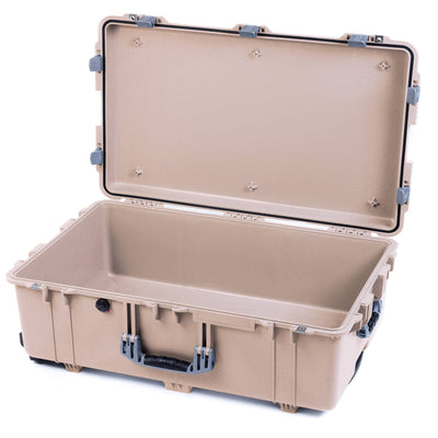 Pelican 1650 Case, Desert Tan with Silver Handles & Latches None (Case Only) ColorCase 016500-0000-310-180