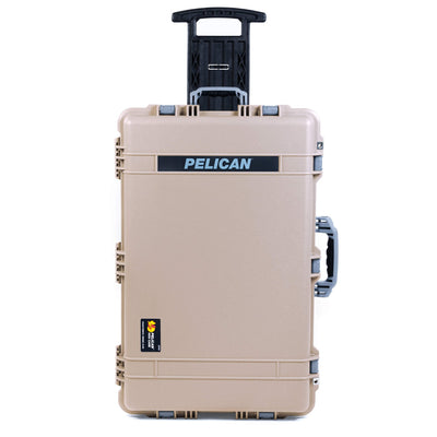 Pelican 1650 Case, Desert Tan with Silver Handles & Push-Button Latches ColorCase