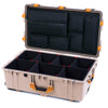 Pelican 1650 Case, Desert Tan with Yellow Handles & Latches TrekPak Divider System with Laptop Computer Pouch ColorCase 016500-0220-310-240