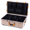 Pelican 1650 Case, Desert Tan with Yellow Handles & Latches TrekPak Divider System with Mesh Lid Organizer ColorCase 016500-0120-310-240