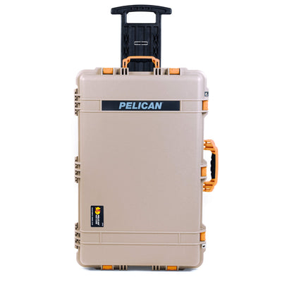 Pelican 1650 Case, Desert Tan with Yellow Handles & Push-Button Latches ColorCase