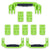 Pelican 1650 Replacement Handles & Latches Set - Lime Green ColorCase 