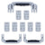 Pelican 1650 Replacement Handles & Latches Set - Silver ColorCase 