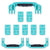 Pelican 1650 Replacement Handles & Latches Set - Teal ColorCase 