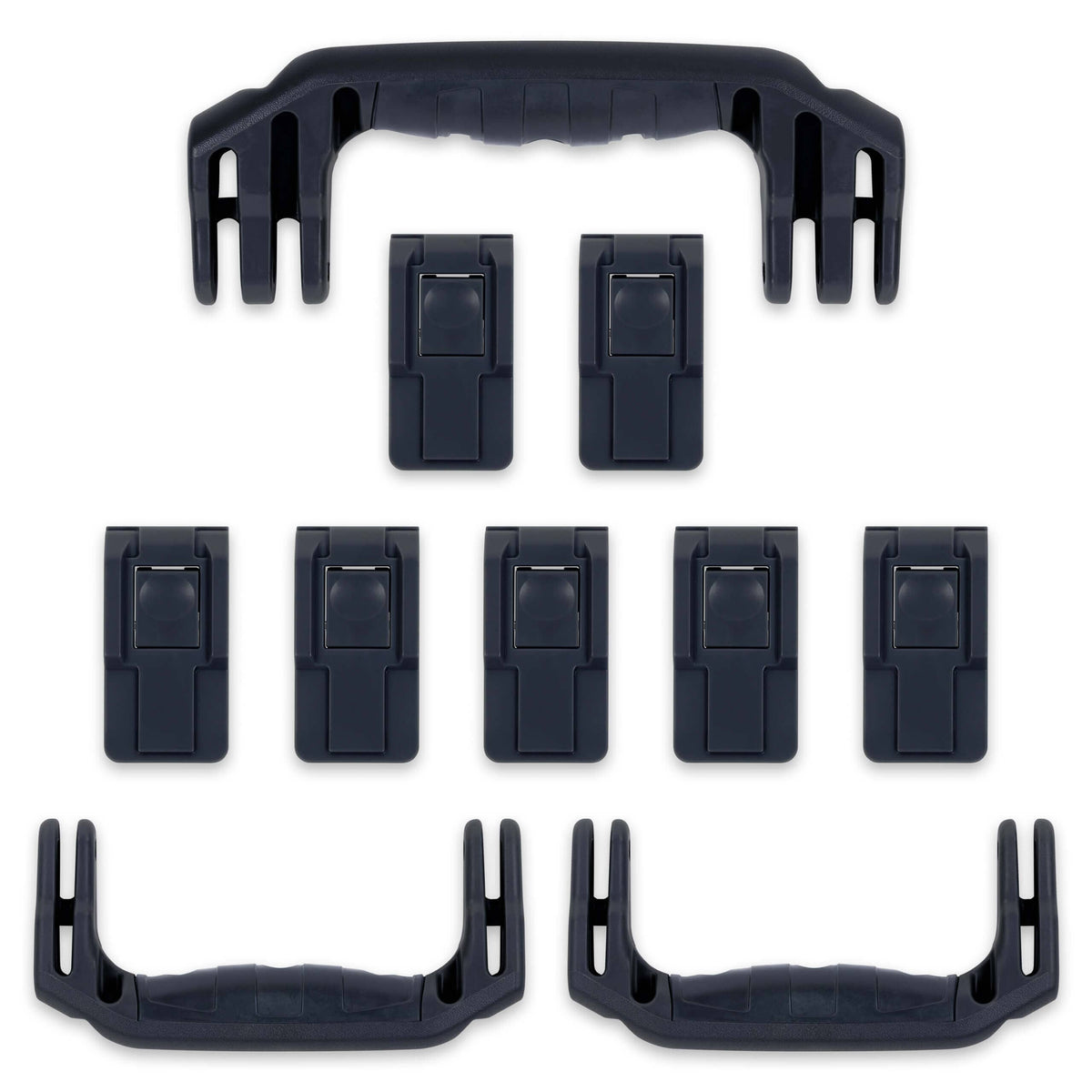 Pelican 1650 Replacement Handles &amp; Push-Button Latches Set - Black ColorCase 