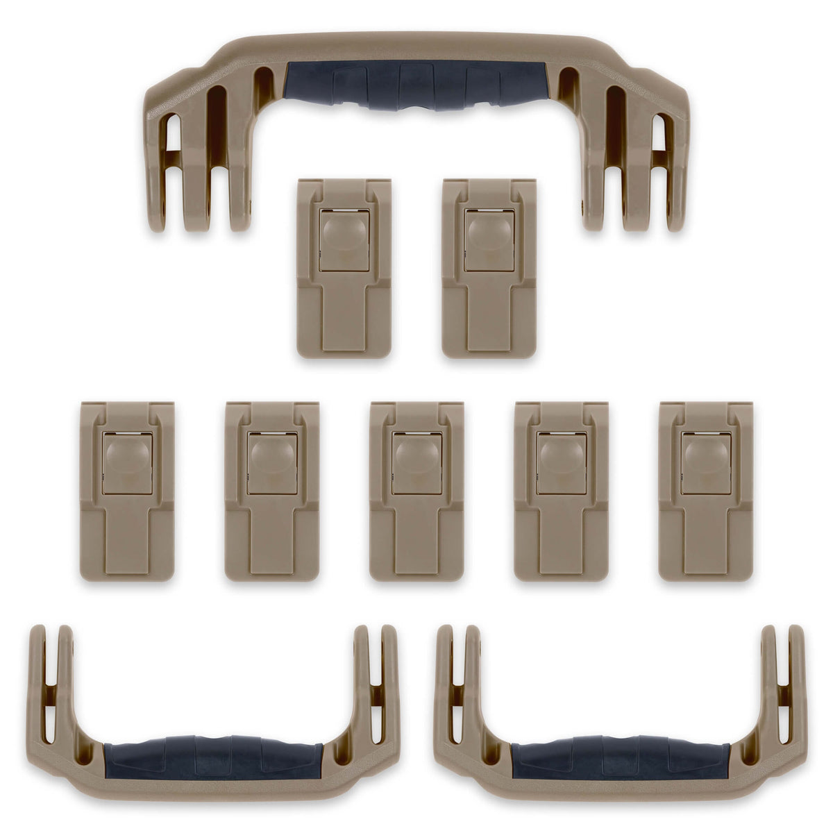 Pelican 1650 Replacement Handles &amp; Push-Button Latches Set - Dark Desert Dirt ColorCase 