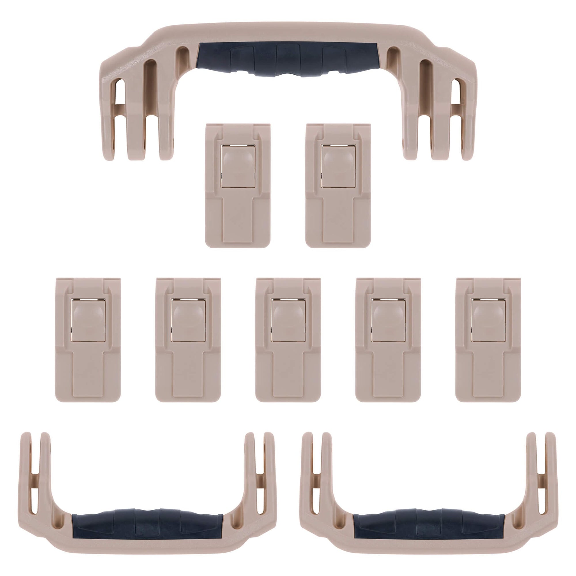 Pelican 1650 Replacement Handles & Latches, Desert Tan (Set of 3 Handles, 7 Push-Button Latches) ColorCase 