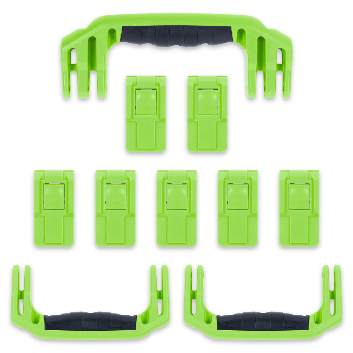 Pelican 1650 Replacement Handles &amp; Push-Button Latches Set - Lime Green ColorCase 