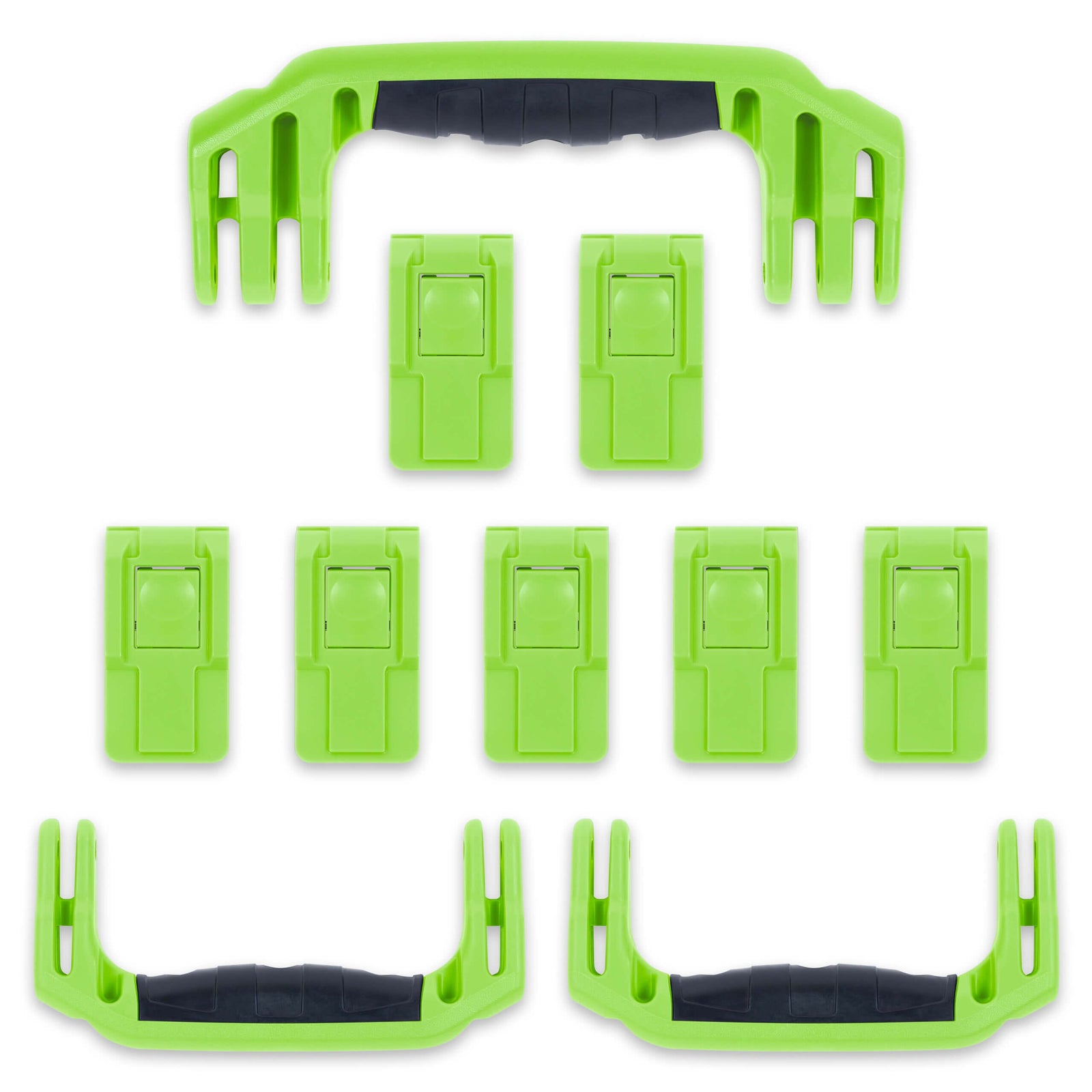 Pelican 1650 Replacement Handles & Push-Button Latches Set - Lime Green ColorCase 
